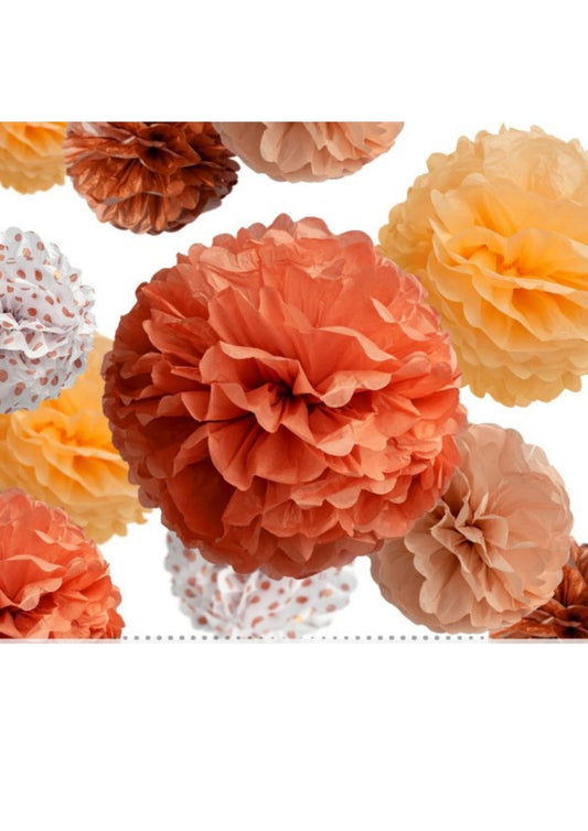 Popieriniai pomponai, 15 vnt.