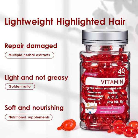 Serumas plaukams/vitaminai, 40 kapsulių