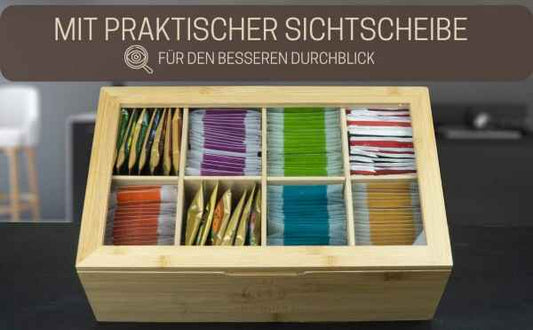 Medinė arbatos dėžutė su cukrine