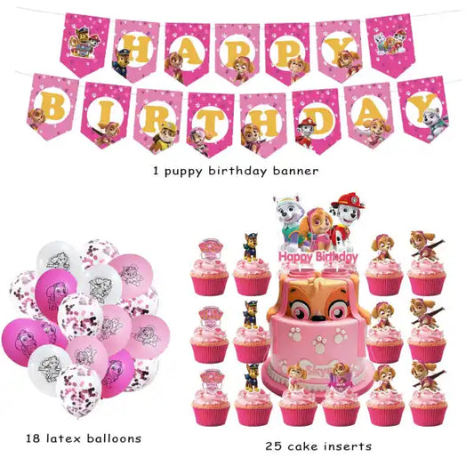 Šunytės Sky gimtadienio dekoracijos rinkinys