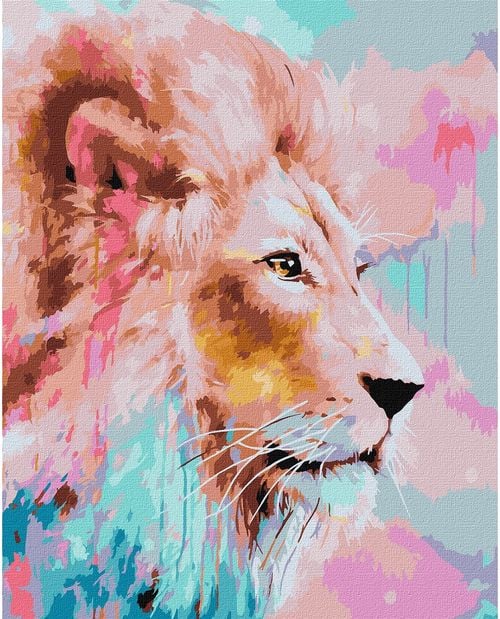 Tapyba pagal skaičius su rėmeliu – liūtas, 30x40 cm.