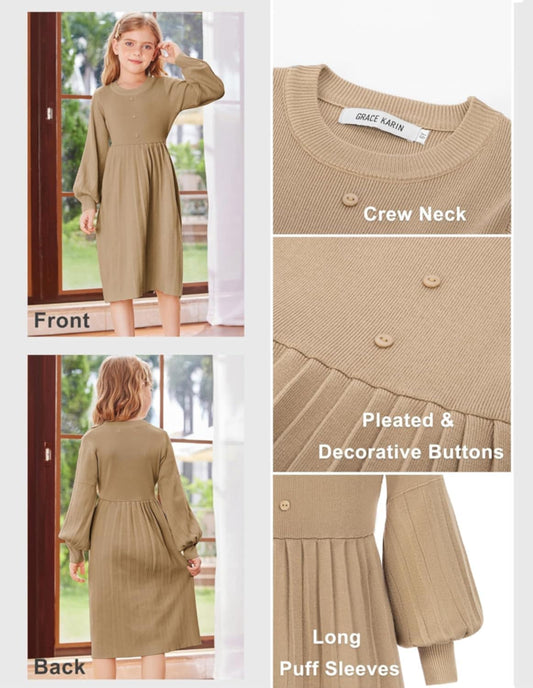 Šilta medvilninė suknelė, 128