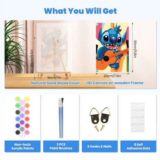 Tapybos pagal skaičius rinkinys, 20x30 cm.