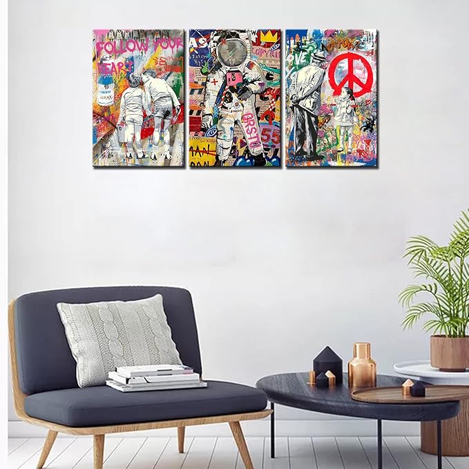 3 dalių sienų paveikslas ant drobės, 3 x 40x60 cm.