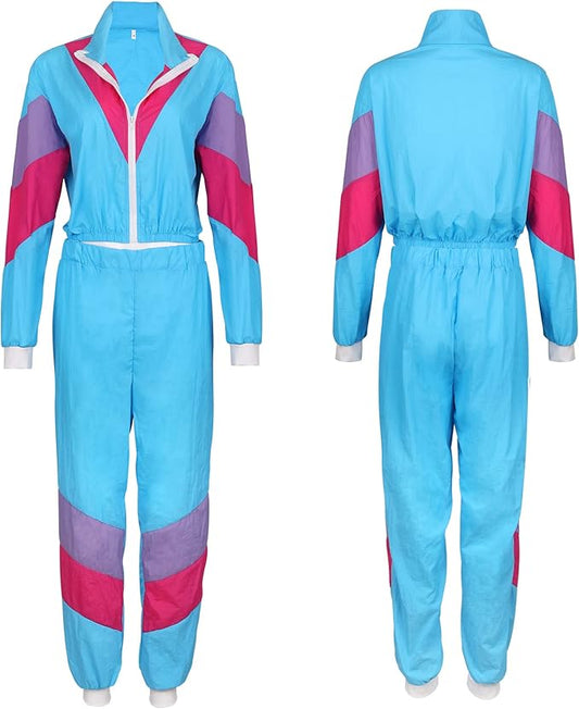 80-ųjų moterų kostiumas su aksesuarais, XXL