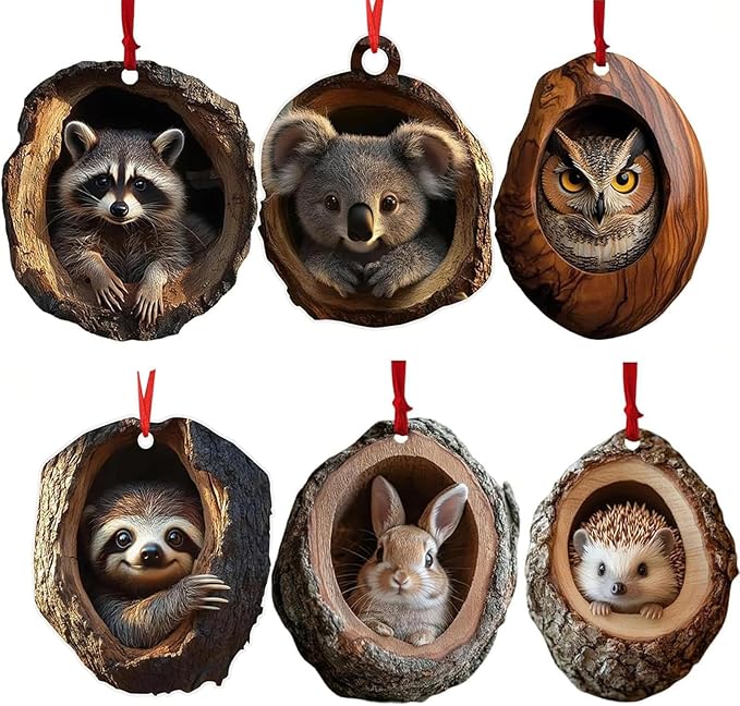 Epoksidinės dervos pakabinami žaisliukai, 6 vnt.