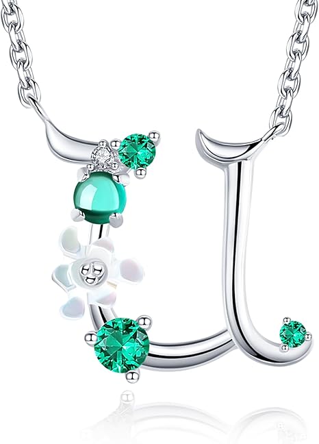 925 prabos sidabro pakabukas su cirkonio akmenukais – raidė U